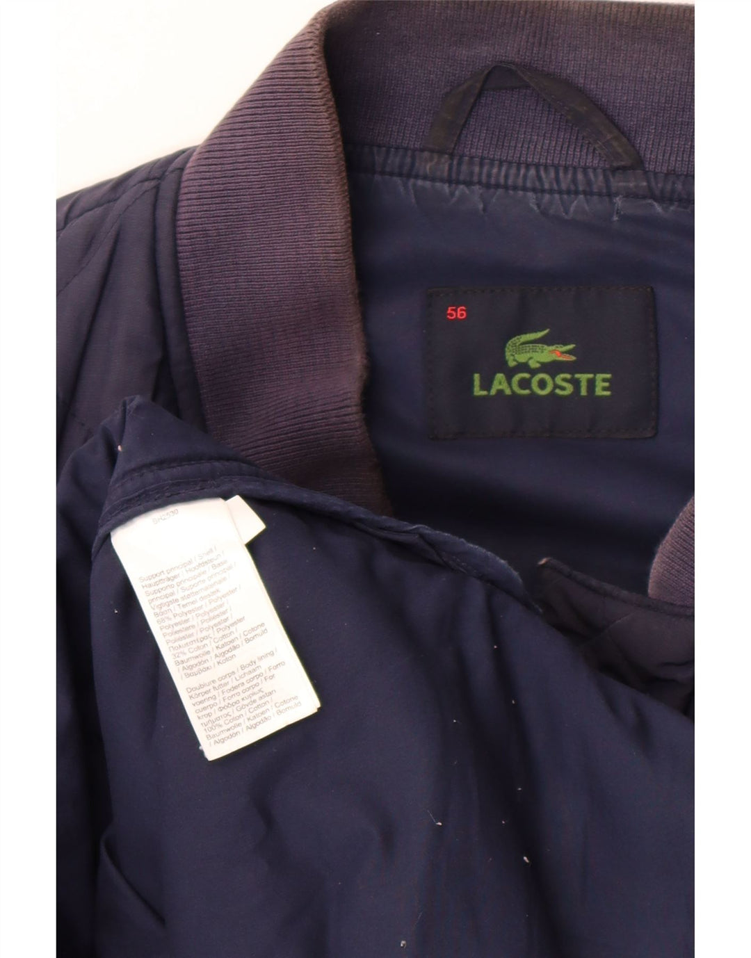 Мужская стеганая куртка Lacoste IT 56 3XL Темно-синий полиэстер