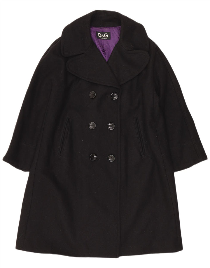 Женское двубортное пальто оверсайз Dolce & Gabbana IT 38 XS, черная шерсть