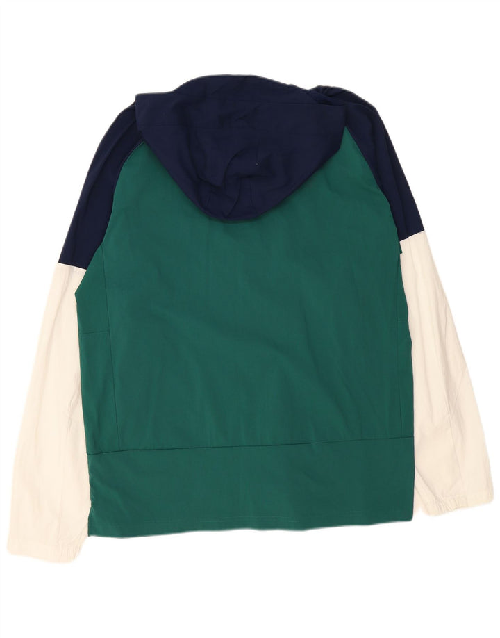 Мужской спортивный костюм ADIDAS с капюшоном, верхняя куртка, большой зеленый нейлон с цветными блоками