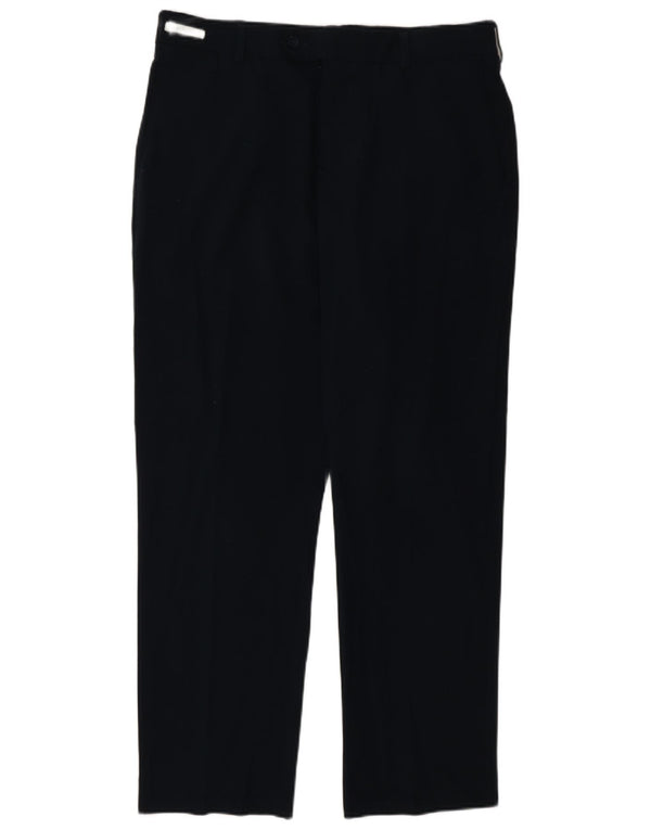 Мужские прямые повседневные брюки Farah W34 L29 темно-синие из полиэстера