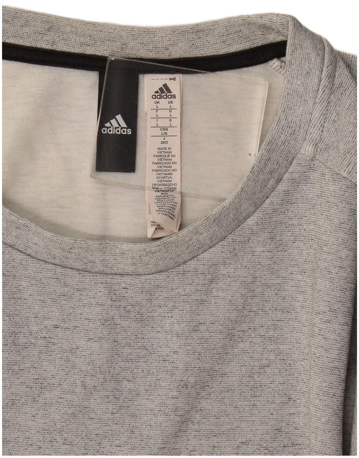 Мужской свитер Adidas, большой серый хлопковый джемпер