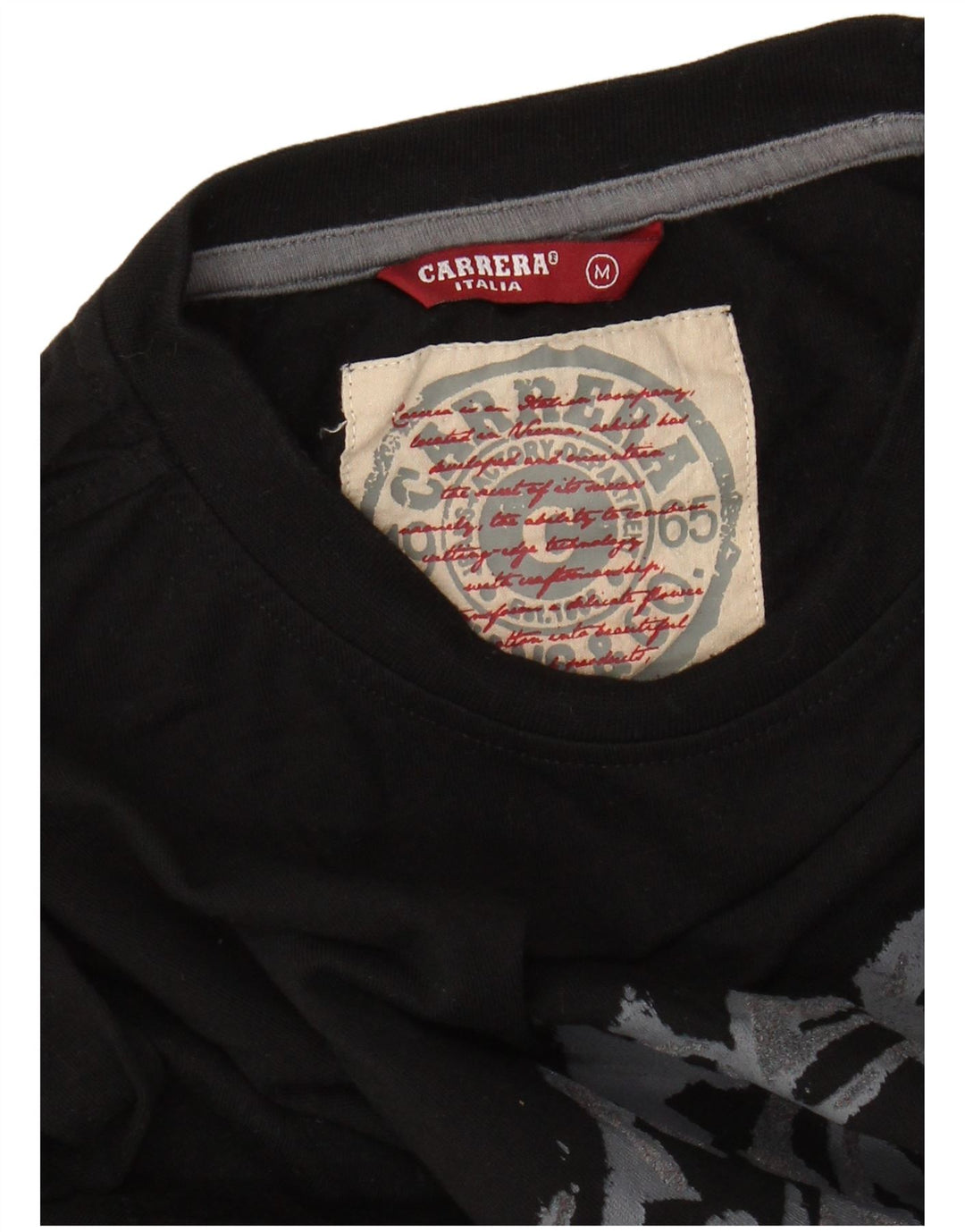 CARRERA Мужской топ с длинным рукавом и рисунком, средний черный