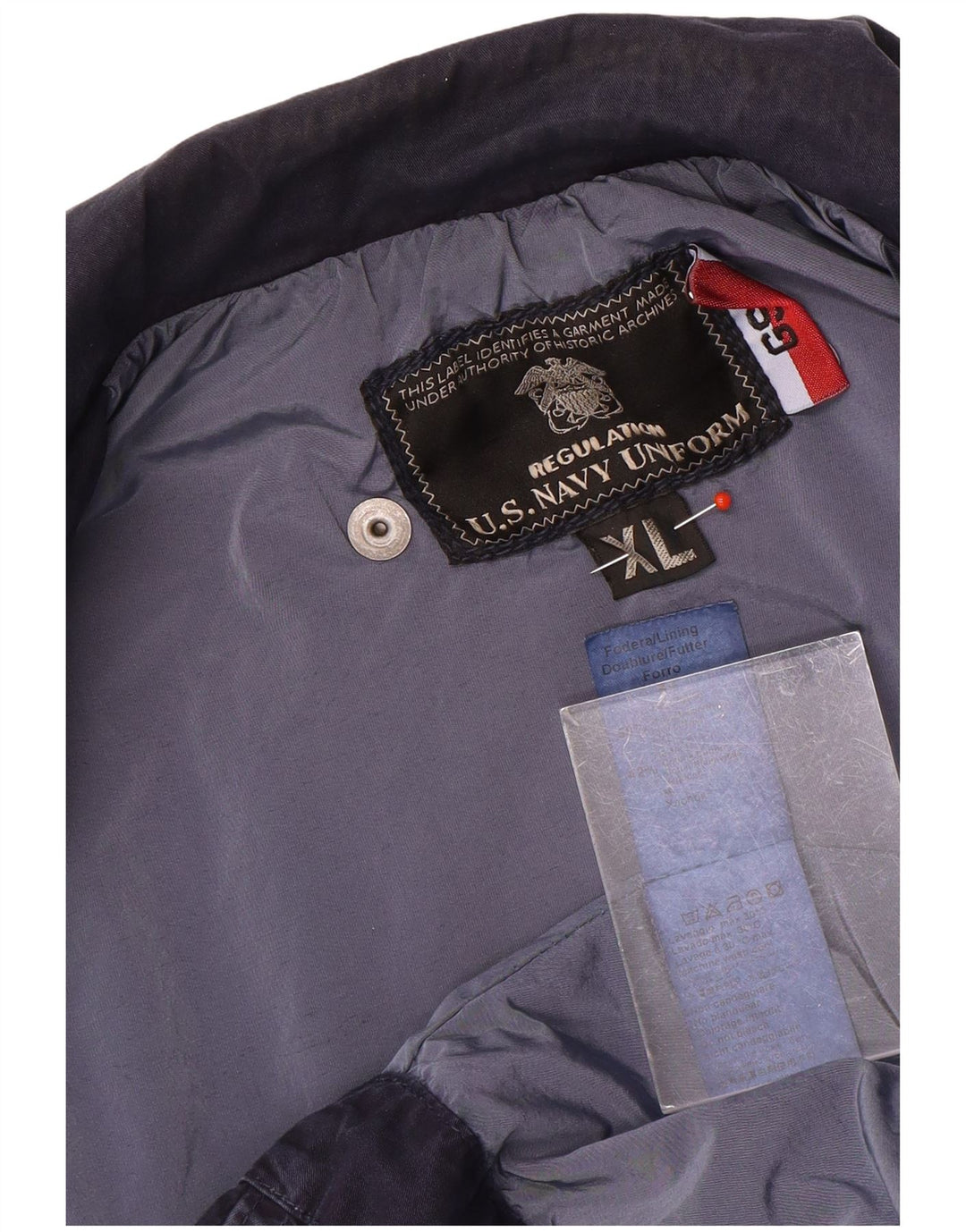 Винтажная мужская куртка UK 42 XL, темно-синий нейлон
