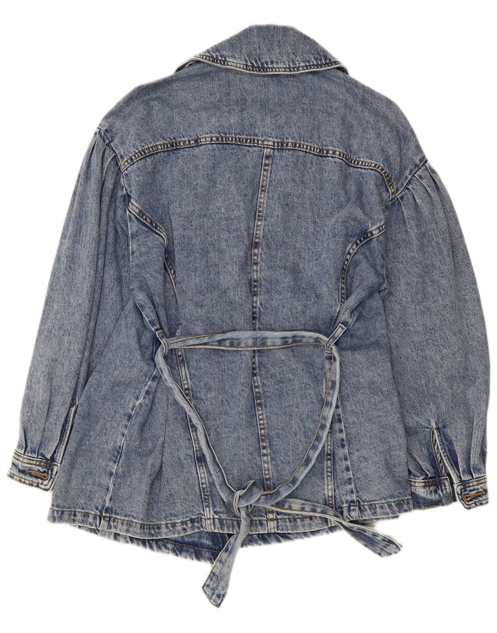 Женская джинсовая куртка Zara UK 10, маленькая синяя, хлопок