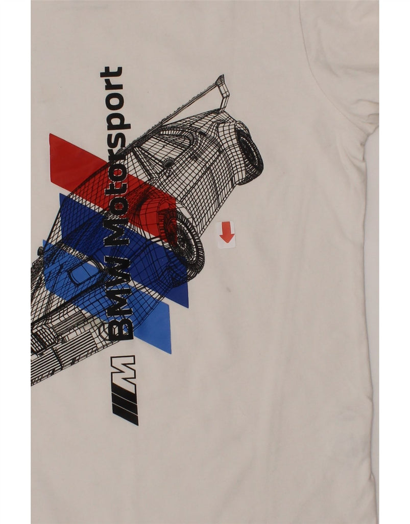 PUMA Boys BMW Motorsport Graphic T-Shirt Top 9-10 Years White Cotton Vintage Puma and Second-Hand Puma from Messina Hembry 