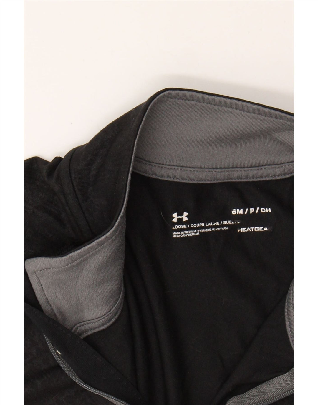 UNDER ARMOUR Mens Zip Neck Pullover Tracksuit Top Small Black