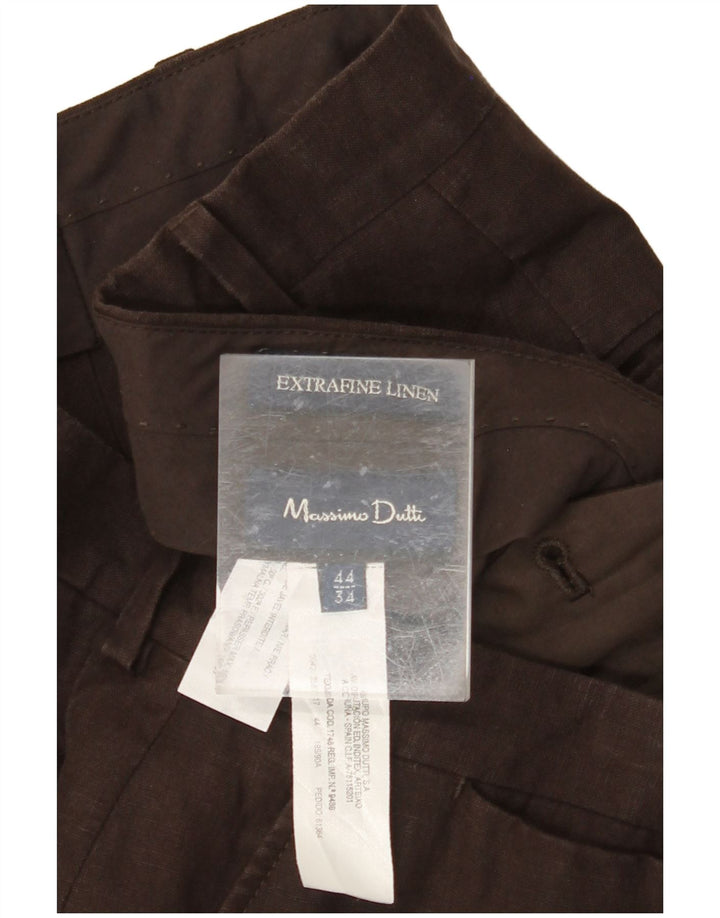 MASSIMO DUTTI Женские прямые брюки чинос EU 44 Large W34 L30 Коричневые