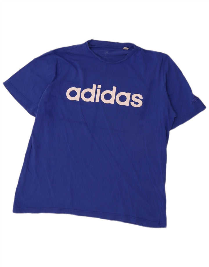 Мужская футболка с рисунком Adidas, большой синий хлопок