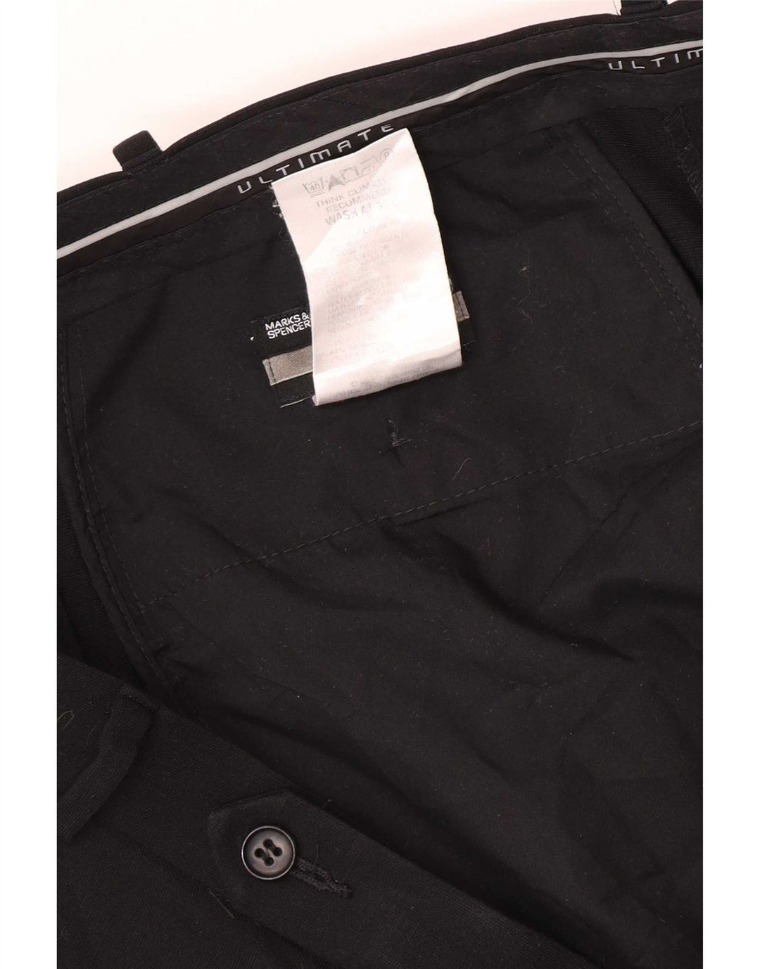 Мужские классические брюки Marks & Spencer W38 L33, черный полиэстер