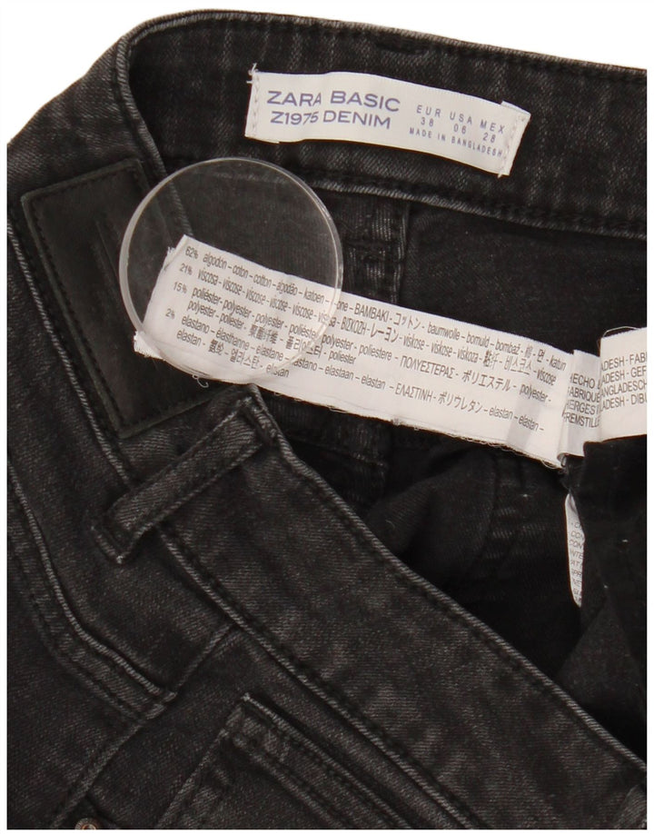 Женские джинсы скинни ZARA EU 38, маленькие W28 L26, черный хлопок