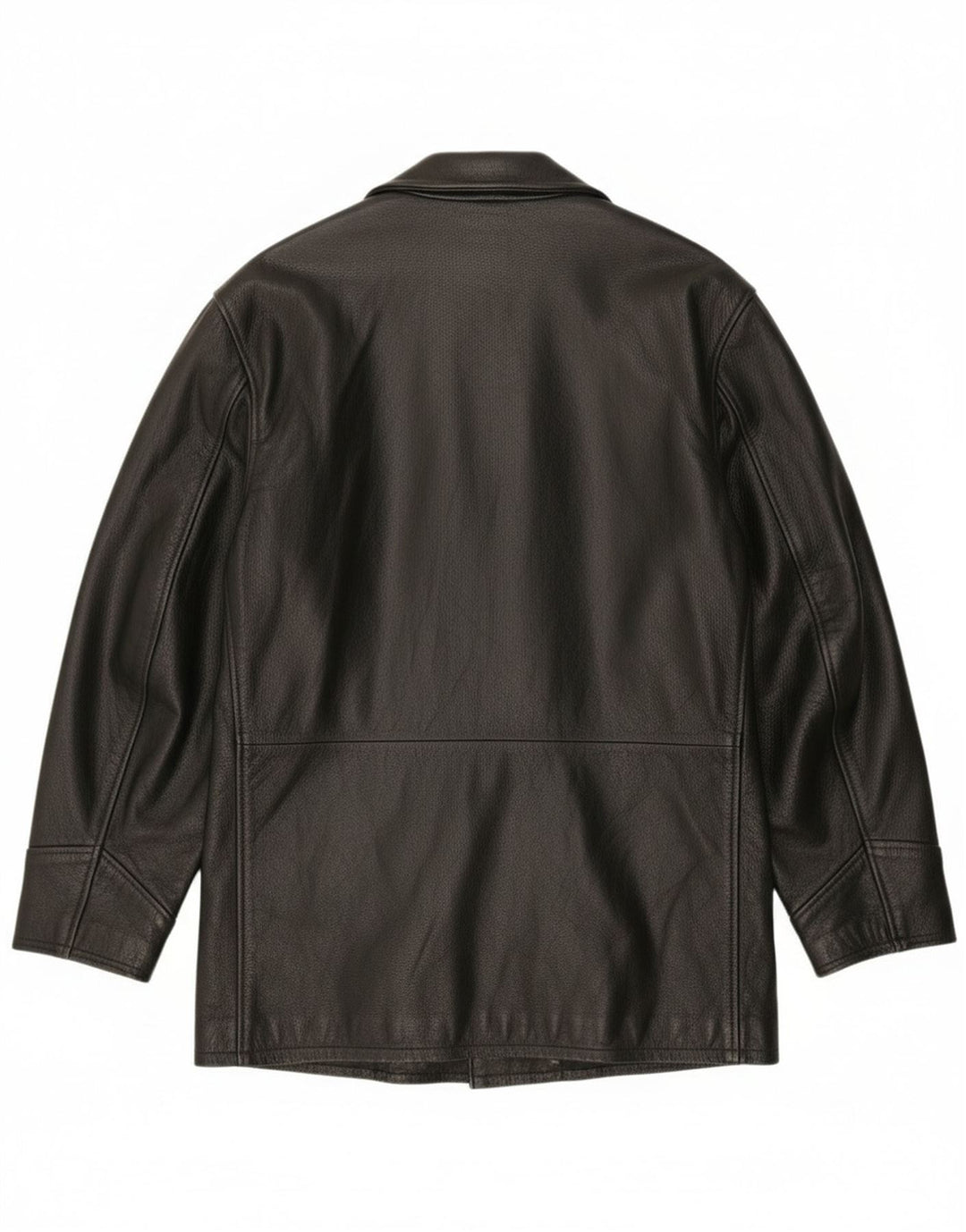 Винтажная мужская кожаная куртка UK 40, большая черная кожаная