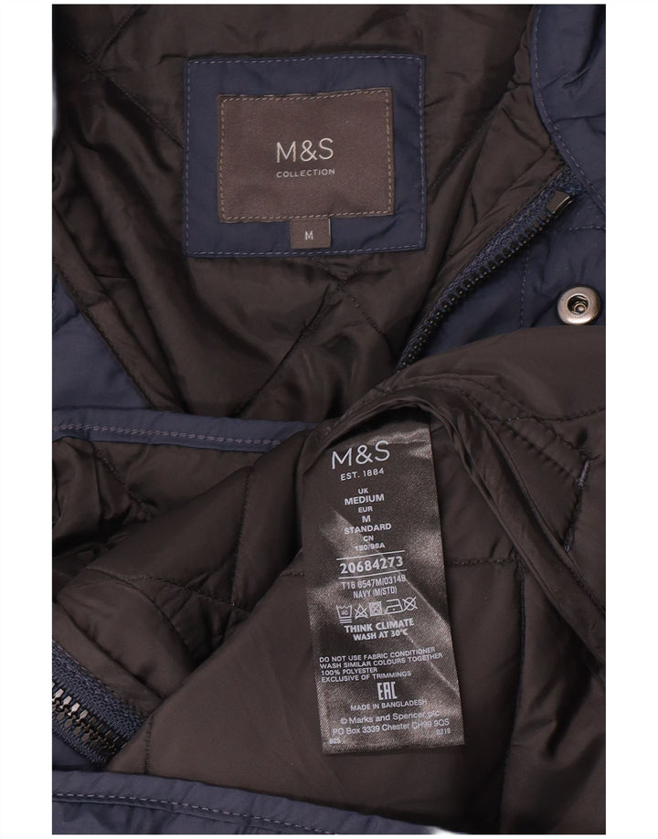 Мужская стеганая куртка Marks & Spencer UK 38 средний темно-синий полиэстер