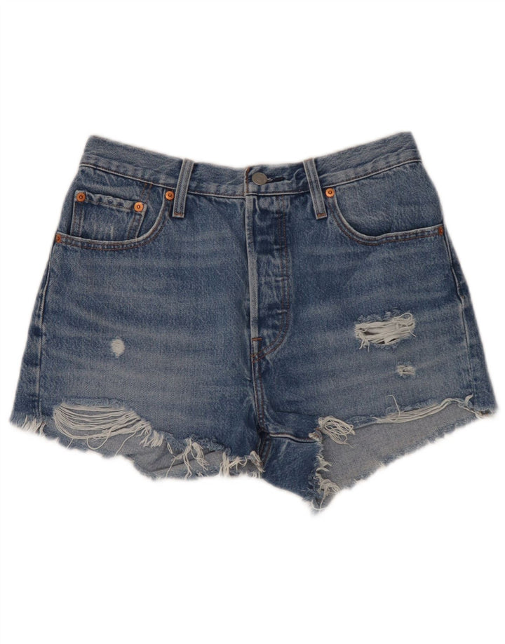 Женские джинсовые шорты Levi's 501 W29 среднего синего цвета, хлопок