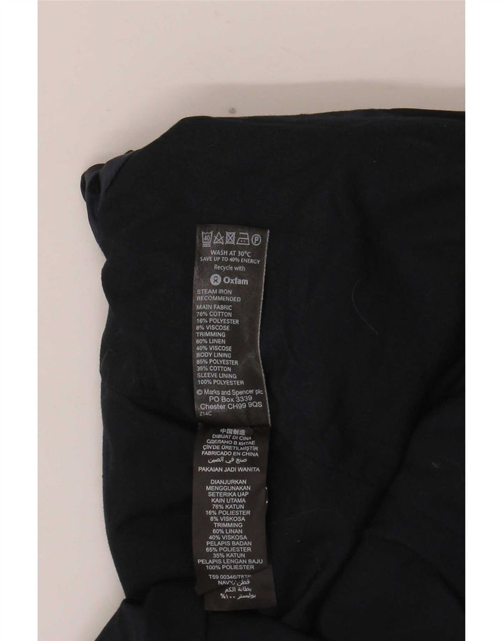 Женский пиджак с рукавом 3/4 Marks & Spencer UK 16, большой темно-синий