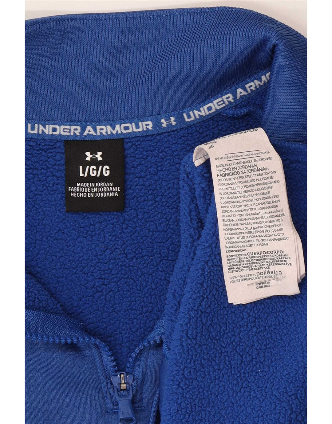 Мужской укороченный свитшот с воротником на молнии Under Armour, большой синий полиэстер