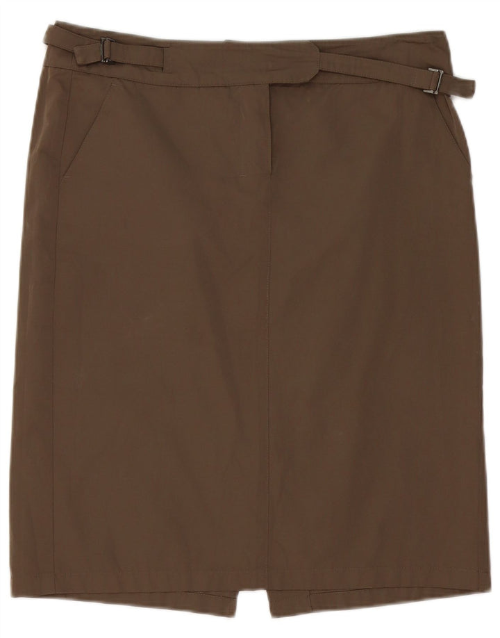 Женская прямая юбка Max Mara UK 12 Medium W34 Коричневый полиэстер