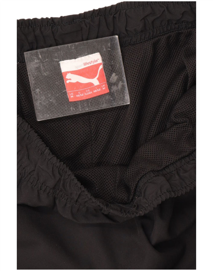 Мужские спортивные брюки-капри с рисунком PUMA, средние черные