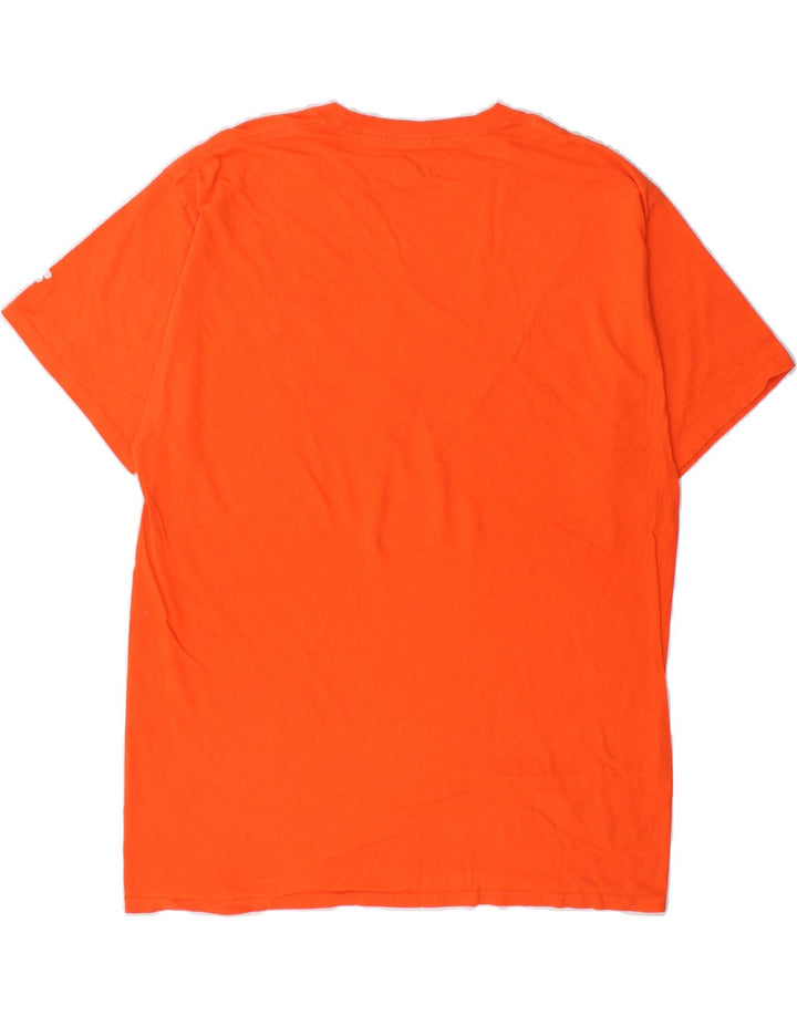 RUSSELL ATHLETIC Mens Graphic T-Shirt Top Large Orange Vintage Russell Athletic and Second-Hand Russell Athletic from Messina Hembry 
