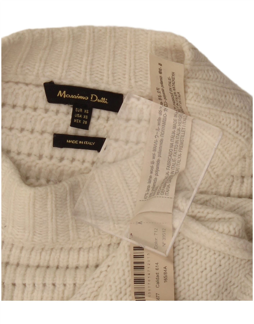 Женский джемпер с высоким воротником MASSIMO DUTTI UK 6 XS Off White
