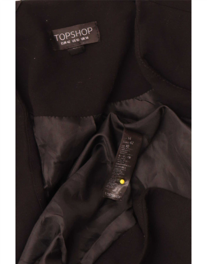 Женский пиджак Topshop UK 14, большой черный полиэстер