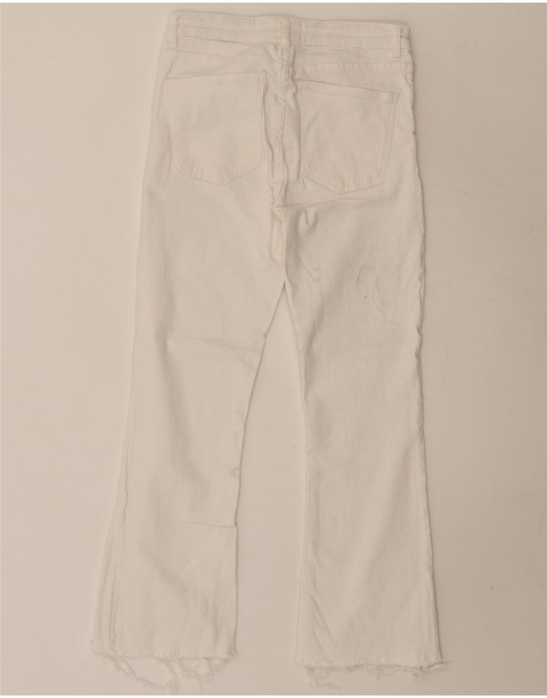 Женские укороченные джинсы Zara Bootcut EU 38, маленькие W28 L26, белый хлопок