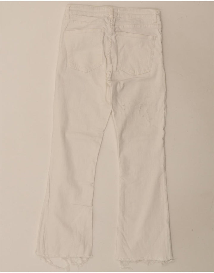 Женские укороченные джинсы Zara Bootcut EU 38, маленькие W28 L26, белый хлопок