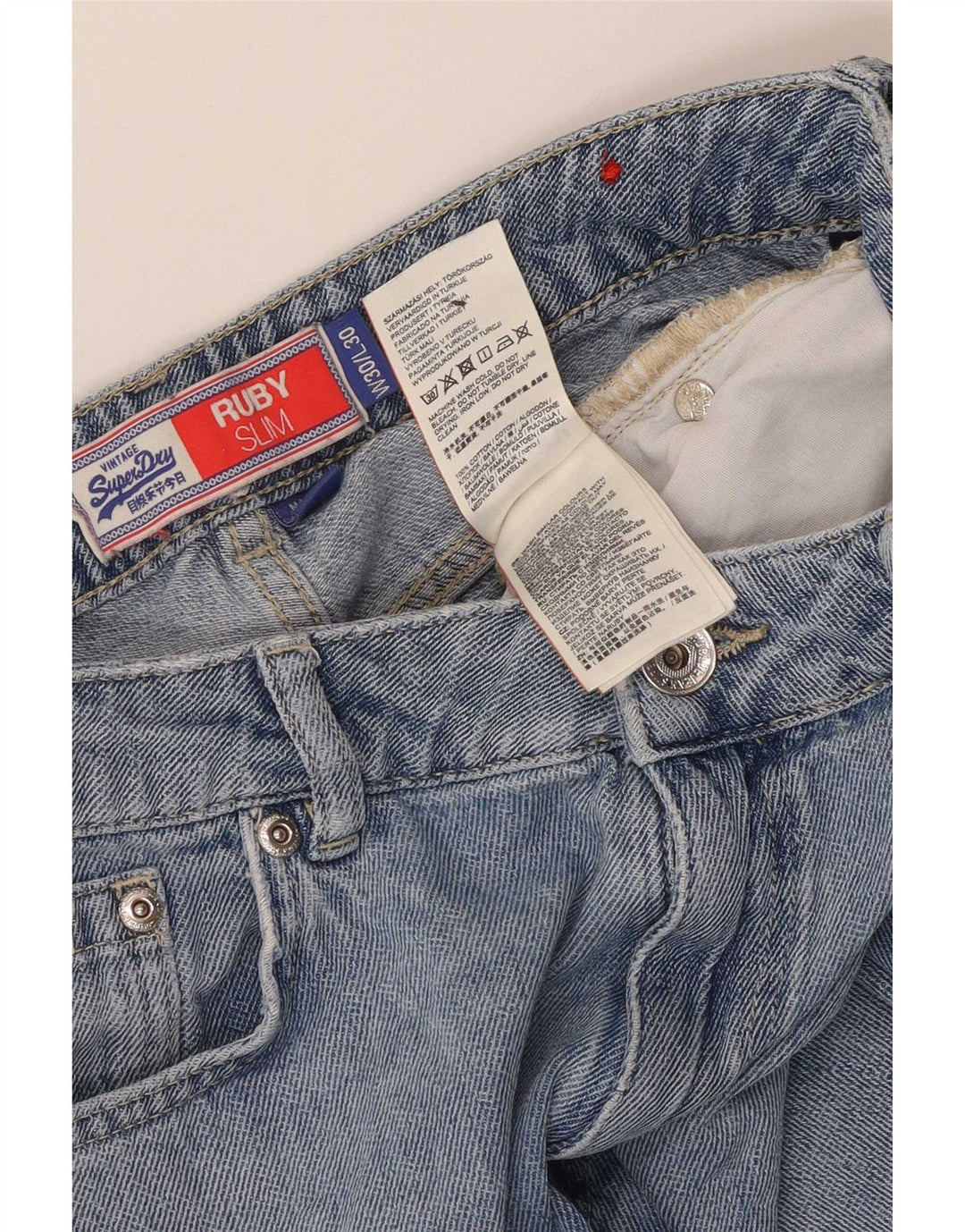 Мужские рубиновые узкие капри Superdry W30 L23, синие, хлопок