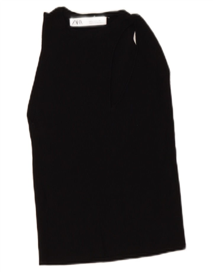 Женский укороченный жилет Zara UK 12, средний черный