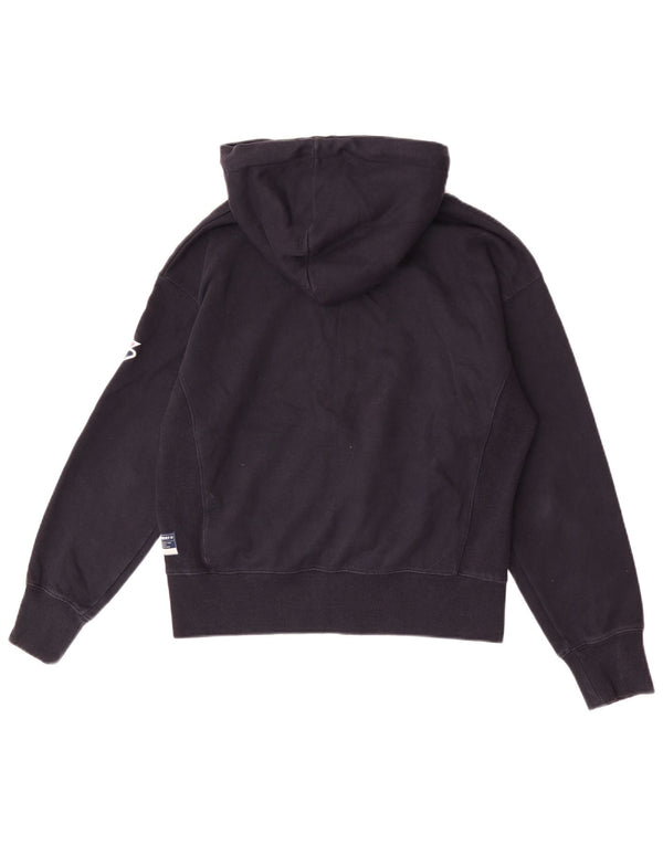 Женский свитер с капюшоном на молнии Superdry UK 12, средний темно-синий, хлопок