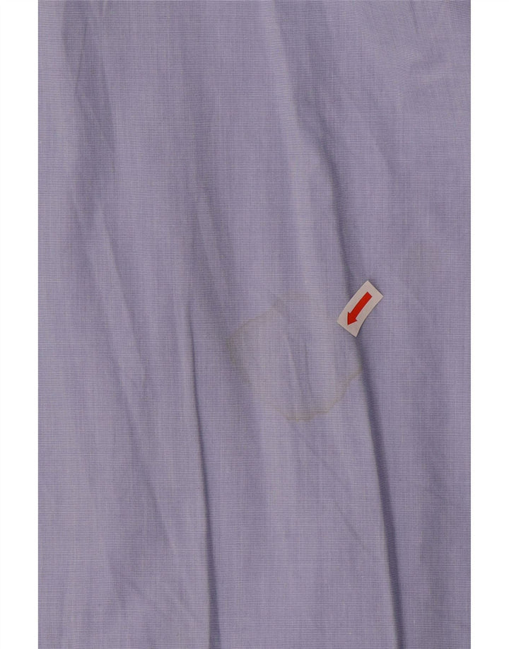 LACOSTE Женская укороченная рубашка оверсайз с коротким рукавом, размер 43, большая синяя