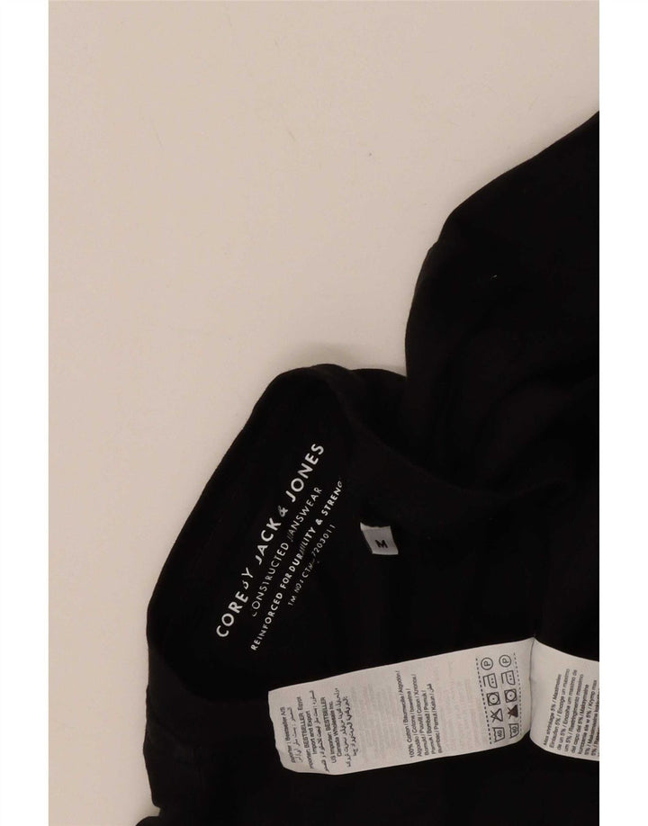 Мужской топ с рисунком Jack & Jones с длинным рукавом, средний черный хлопок