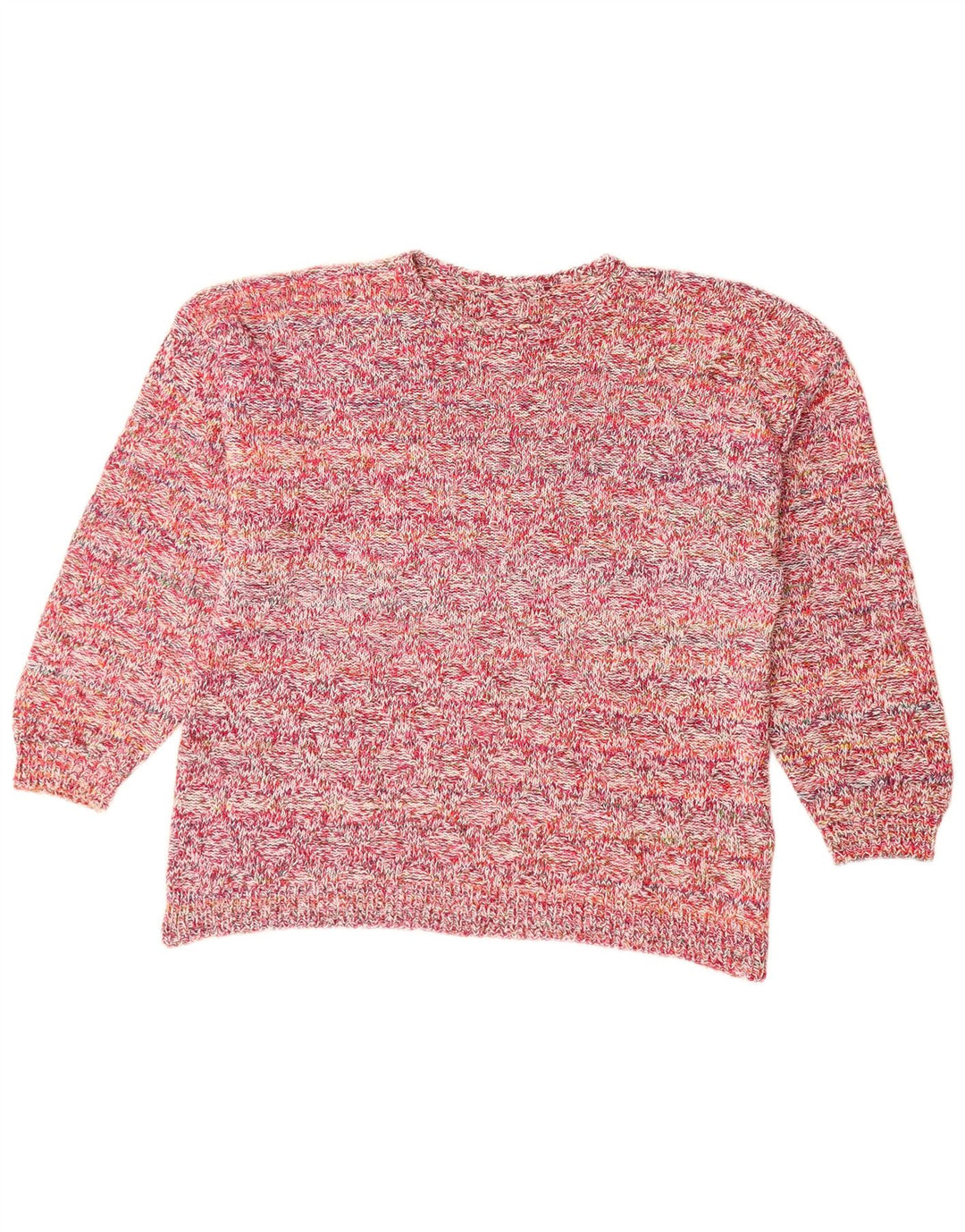 ВИНТАЖНЫЙ женский джемпер с вырезом «лодочка», Великобритания, 18 XL, розовый в крапинку