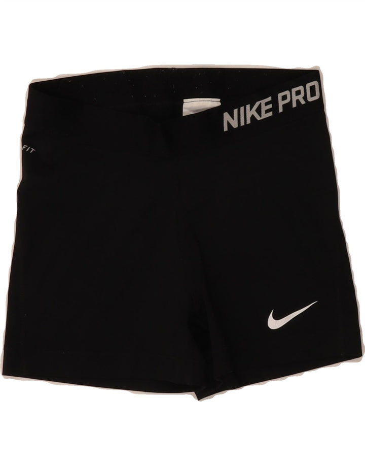NIKE Boys Dri Fit Graphic Sport Shorts 10-11 Years Medium Black Polyester Vintage Nike and Second-Hand Nike from Messina Hembry 