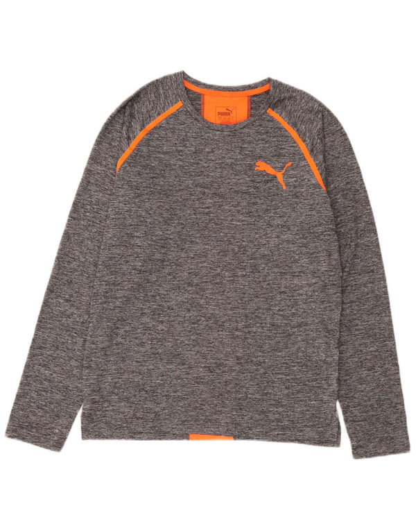 Мужской топ Puma с длинным рукавом, маленький серый, цветной блок