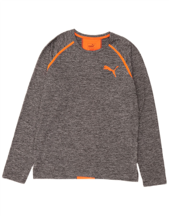 Мужской топ Puma с длинным рукавом, маленький серый, цветной блок