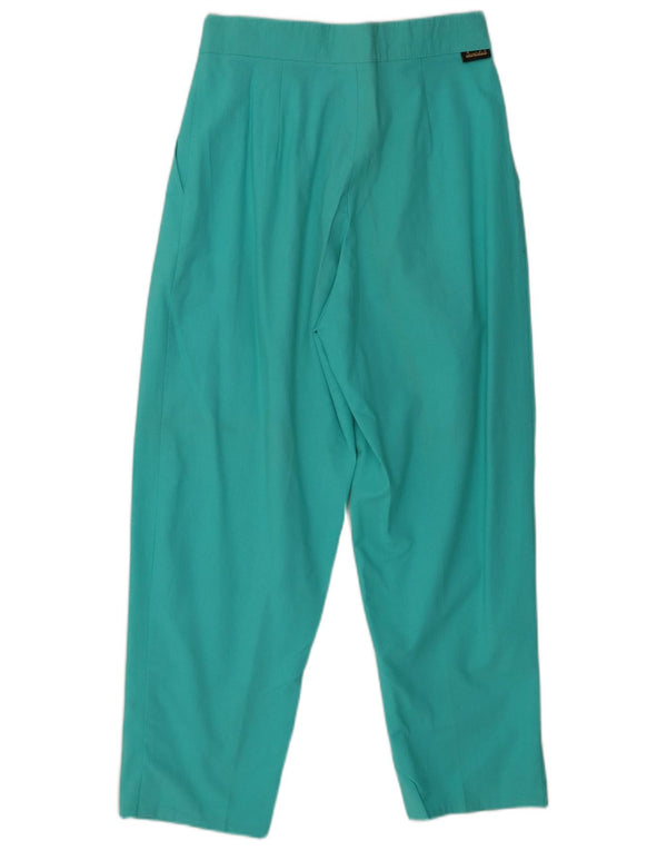 ВИНТАЖНЫЕ женские брюки чинос с высокой талией и завязками W28 L27 Бирюзовый хлопок