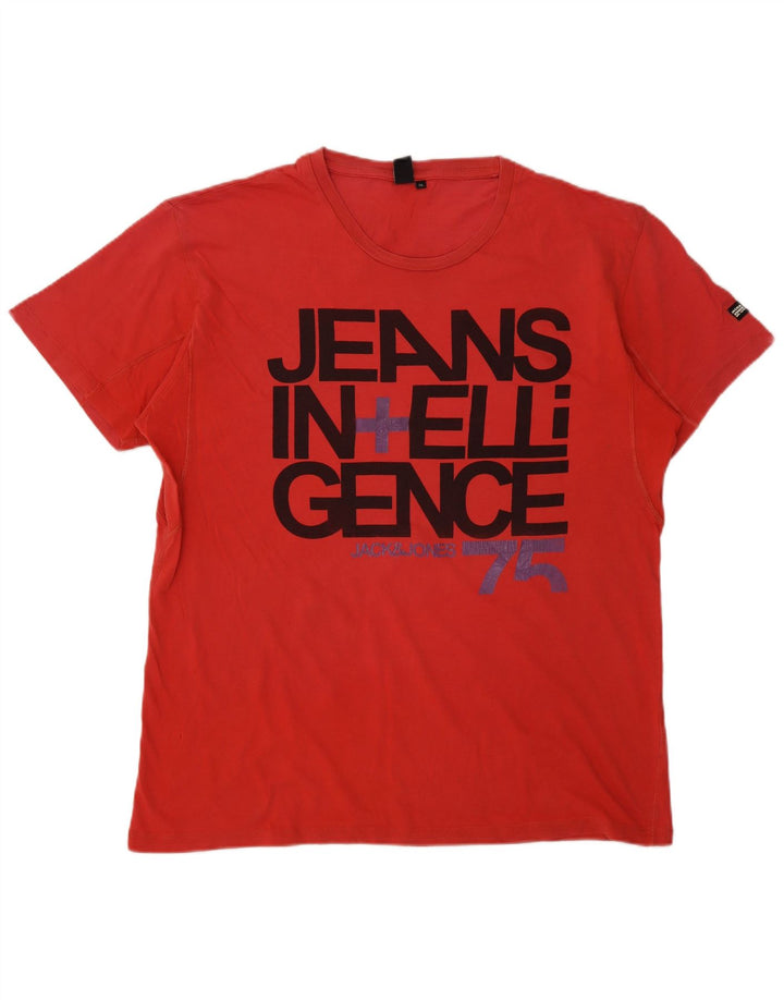 Jack & Jones Мужская футболка с рисунком Top XL Красный