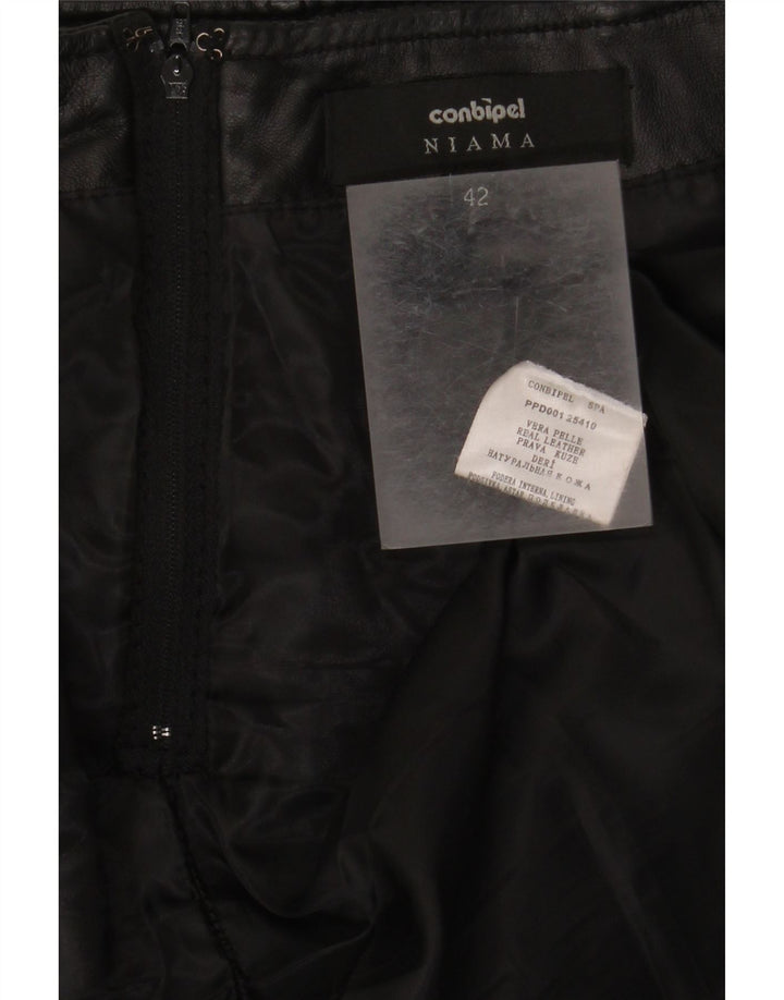 CONBIPEL Женская кожаная юбка Niama IT 42 Medium W32 Черная кожа