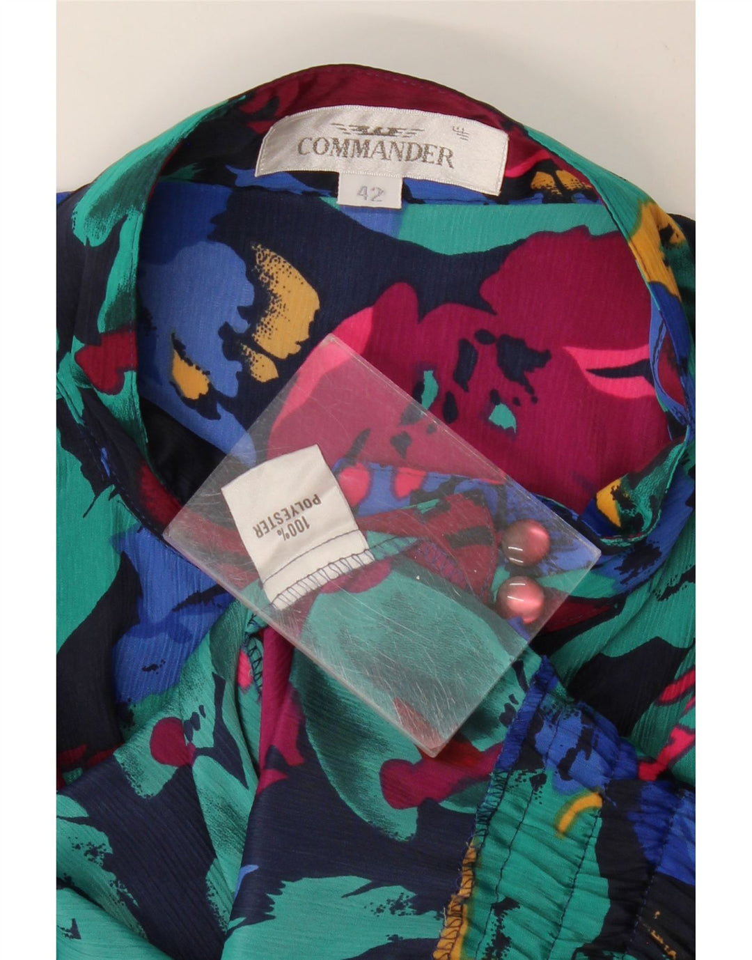 COMMANDER Женская укороченная блузка-рубашка EU 42, большая разноцветная с цветочным принтом