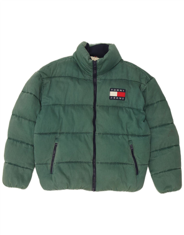 Мужская стеганая куртка Tommy Hilfiger UK 38, средний зеленый хлопок