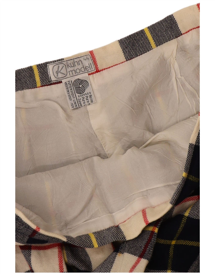 Kuhn Женская плиссированная юбка IT 44 Medium W30 Темно-синяя клетка, шерсть