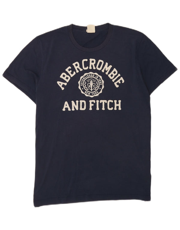 Мужская футболка Abercrombie & Fitch с рисунком мышц, топ 2XL, темно-синий, хлопок