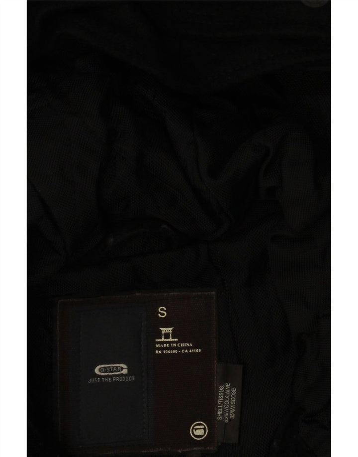 Женская парка G-STAR с капюшоном UK 10, маленькая, черная шерсть