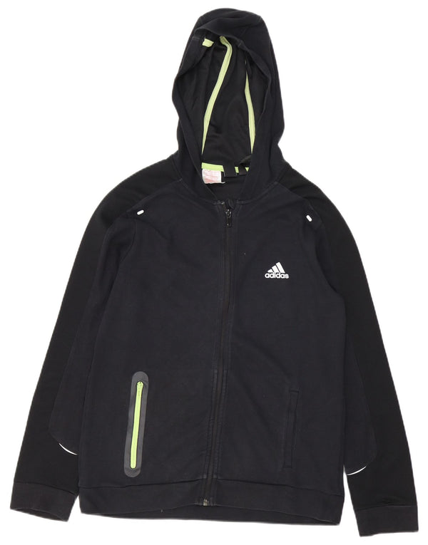 Свитер с капюшоном на молнии для мальчиков Adidas 13-14 лет, черный, хлопок
