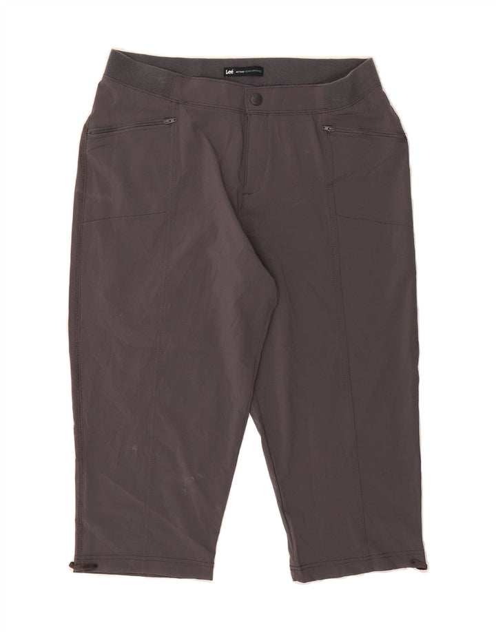 LEE Womens High Waist Capri Trousers US 12 Large W30 L20 Grey Polyester Vintage Lee and Second-Hand Lee from Messina Hembry 