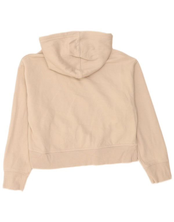 Женский укороченный джемпер с капюшоном оверсайз Zara UK 10, маленький размер, бежевый хлопок