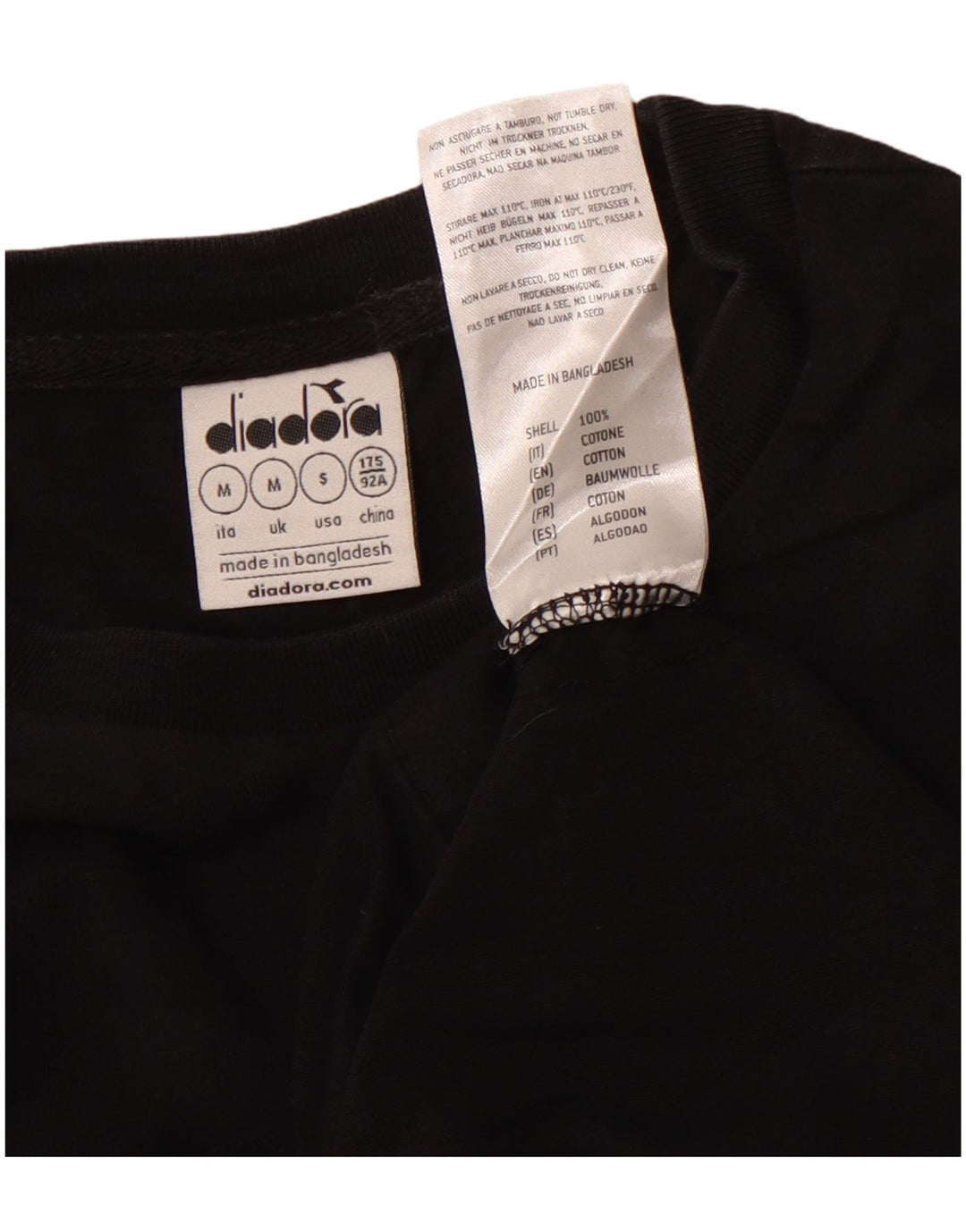 Мужская футболка Diadora с графическим рисунком, средний черный хлопок