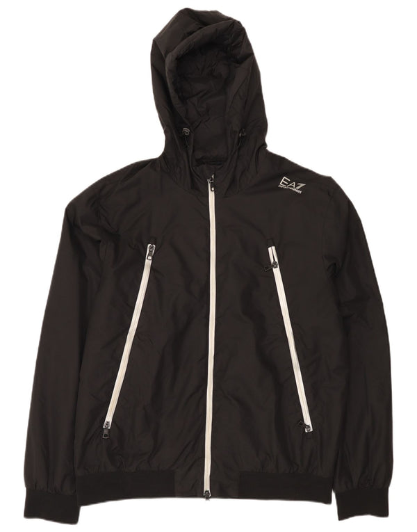 Мужская дождевик с капюшоном Emporio Armani UK 42 XL Черный Полиамид