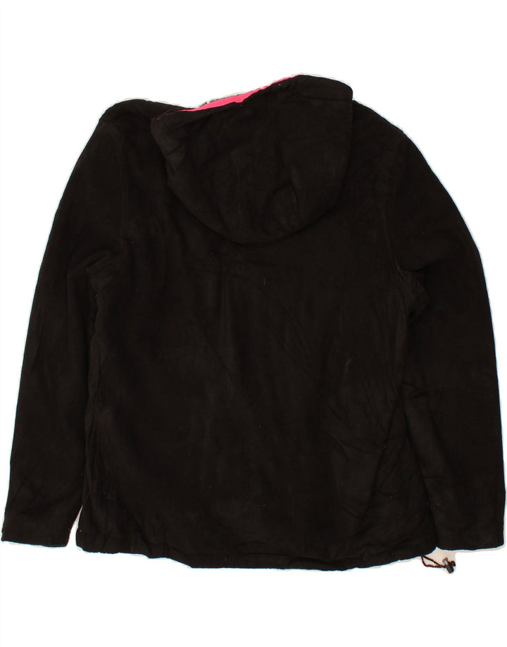 REEBOK Womens Hooded Fleece Jacket UK 18 XL Black Polyester Vintage Reebok and Second-Hand Reebok from Messina Hembry 