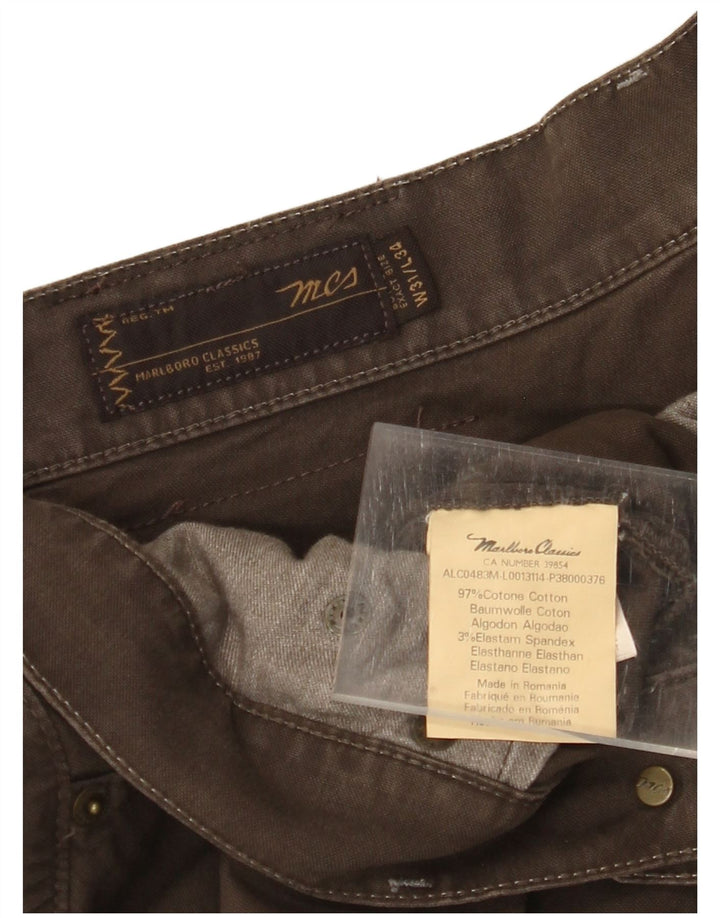 MARLBORO CLASSICS Женские прямые повседневные брюки W31 L30 Коричневые хлопковые